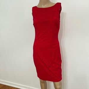 Cache Vibrant Red Textured Mini Dress